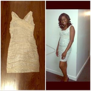 Mid dress silver with light beige covering.